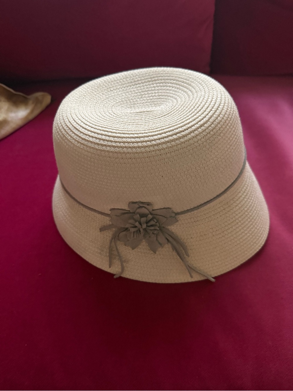 Women’s white Betmar of New York Cloche Hat with Floral Accent